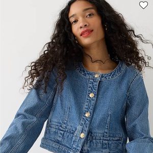 J. Crew Blue Jean Jacket with Gold Buttons